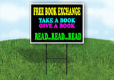 FREE BOOK EXCHANGE READ Yard Sign with Stand LAWN SIGN