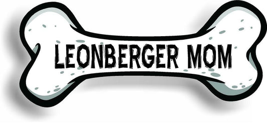 Dog Mom Leonberger Bone Car Magnet Bumper Sticker 3"x7"