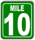 Mile 10 Distance Marker Green Running Race 5k Marathon Aluminum Composite Sign