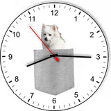 American Eskimo In Your Pocket Cute Puppy Dog kitchen living room Wall Clock