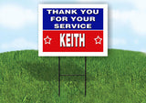 KEITH THANK YOU SERVICE 18 in x 24 in Yard Sign Road Sign with Stand