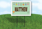 MATTHEW WELCOME BABY GREEN  18 in x 24 in Yard Sign Road Sign with Stand