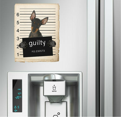 Manchester Terrier Mugshot Bad Dog Fridge refrigerator Car Magnet