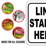 LINE STARTS HERE Aluminum Outdoor Metal Signs