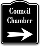 Council Champer Right Arrow BLACK Aluminum Composite Sign