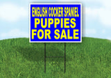 English Cocker Spaniel PUPPIES FOR SALE Yard Sign Road with Stand LAWN SIGN