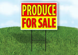 PRODUCE FOR SALE RED YELLOW Plastic Yard Sign ROAD SIGN with Stand