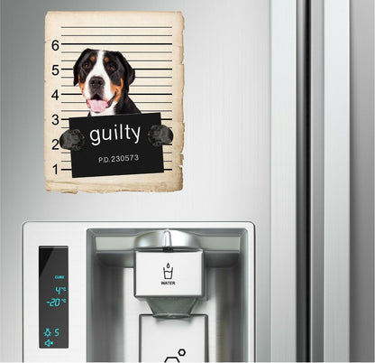 Greater Swiss Mountain Dog Mugshot Bad Dog Fridge refrigerator Car Magnet