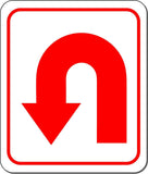 U-Turn right arrow red Aluminum Composite Sign
