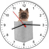 Cairn Terrier In Your Pocket Puppy Dog kitchen living room Wall Clock