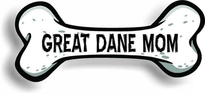 Dog Mom Great Dane Bone Car Magnet Bumper Sticker 3"x7"