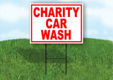 Charity Car Wash RED Yard Sign Road with Stand LAWN SIGN
