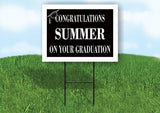 SUMMER CONGRATULATIONS GRADUATION 18 in x 24 in Yard Sign Road Sign with Stand
