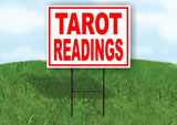 TAROT READINGS RED WHITE Yard Sign Road with Stand LAWN SIGN