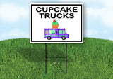 CUPCAKE TRUCKS BLACK BORDER Yard Sign Road with Stand LAWN SIGN