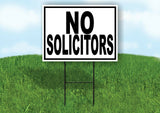 NO SOLICITORS BLACK BORDER Yard Sign Road with Stand LAWN SIGN