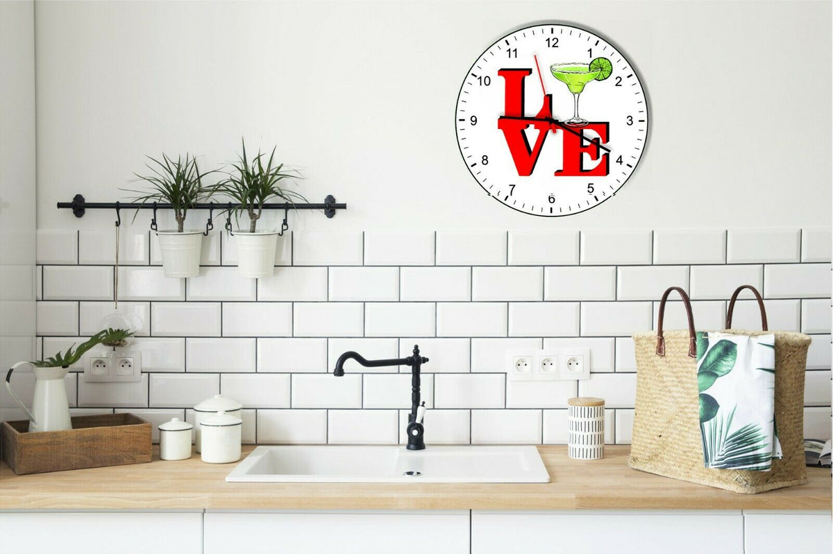 I Love Margaritas Love Park Funny Kitchen Living room Wall Clock