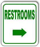 RESTROOMS DIRECTIONAL GREEN 8 Arrow Variations Metal Aluminum composite sign