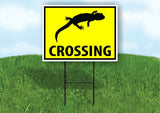 LIZARD GECKO CROSSING XING YELLOW Plastic Yard Sign ROAD SIGN with Stand