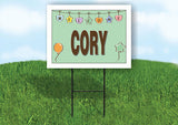 CORY WELCOME BABY GREEN  18 in x 24 in Yard Sign Road Sign with Stand