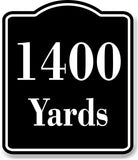 1400 Yards Distance Marker Running Race Marathon BLACK Aluminum Composite Sign