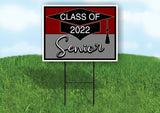 CLASS 2022 SENIOR MAROON SILVER Yard Sign with Stand LAWN SIGN
