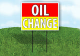 OIL CHANGE RED YELLOW Plastic Yard Sign ROAD SIGN with Stand