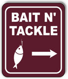 BAIT N TACKLE DIRECTIONAL RIGHT ARROW CAMPING Metal Aluminum composite sign