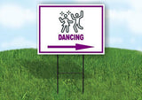 DANCING PURPLE ARROW RIGHT Yard Sign Road with Stand LAWN SIGN Single sided