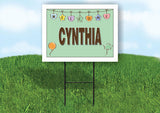 CYNTHIA WELCOME BABY GREEN  18 in x 24 in Yard Sign Road Sign with Stand