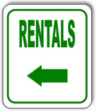 RENTALS DIRECTIONAL GREEN 8 Arrow Variations Metal Aluminum composite sign