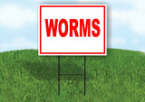 WORMS RED WHITE Yard Sign Road with Stand LAWN SIGN