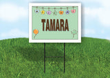 TAMARA WELCOME BABY GREEN  18 in x 24 in Yard Sign Road Sign with Stand
