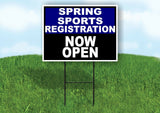 SPORTS REGISTRATION BLUE BLACK SPRING Yard Sign with Stand LAWN SIGN