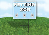 PETTING ZOO Yard Sign Road with Stand LAWN POSTER