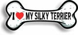 I Love My Silky Terrier Car Magnet Bumper Sticker 3"x7"