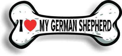 I Love My German Shepherd Car Magnet Bumper Sticker 3"x7"