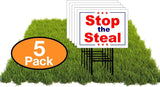 Eco Stop the Steal Election Fraud TRUMP BIDEN 5 Double Sided 12x16 in Yard Road Sign w/Stand