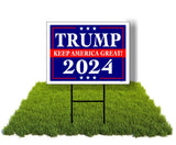 Eco Trump KEEP AMERICA GREAT 2024 12x16 in Yard Road Sign w/Stand