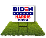 Eco Biden Harris 2024 Joe Kamala Biden Star 12X16 In Yard Road Sign W/Stand