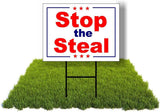 Eco Stop the Steal Election Fraud TRUMP BIDEN 5 Double Sided 12x16 in Yard Road Sign w/Stand