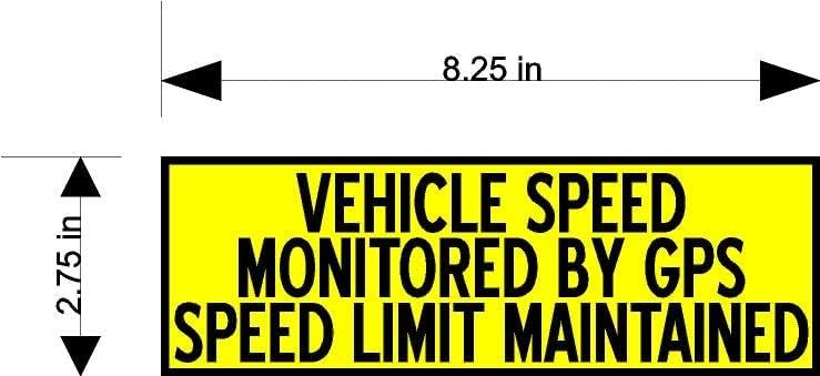 SET 3 Vehicle Speed Monitored GPS limit maintained yellow Magnetic Bumper Sticker bright yellow