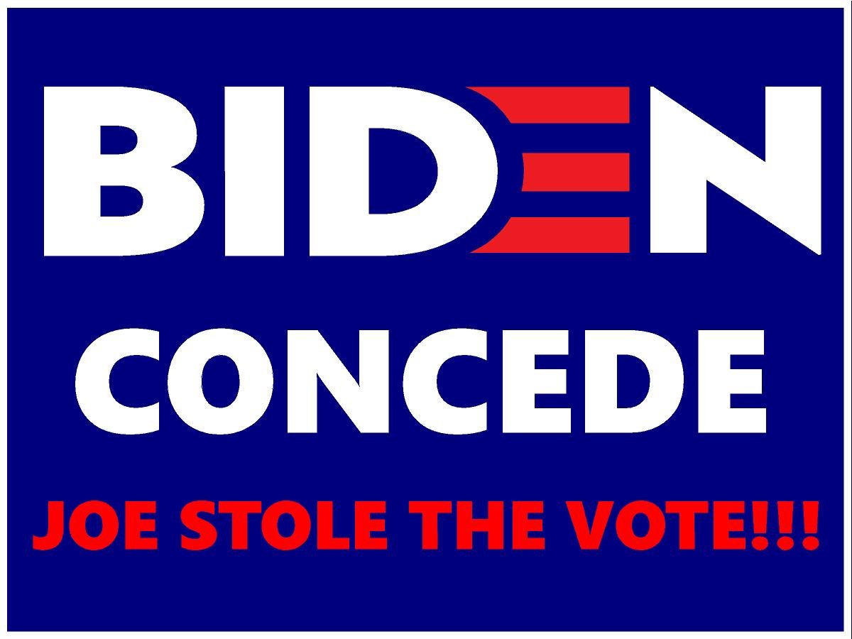 Eco Biden Concede 12X16 In Yard Road Sign W/Stand