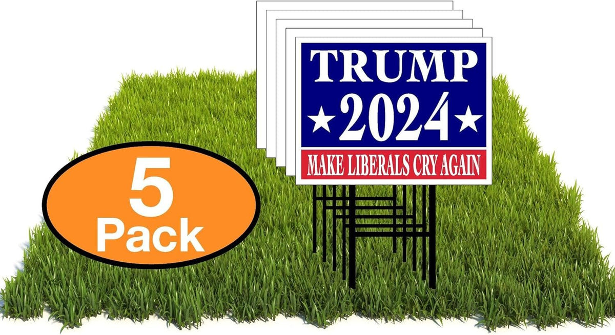 Eco TRUMP 2024 MAKE LIBERALS CRY AGAIN 12x16 in Yard Road Sign w/Stand