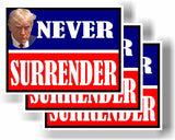 3 Pack Eco Trump Never Surrender Red Blue Bumper Magnet 4 in x 3 in