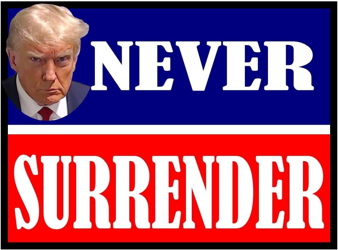 3 Pack Eco Trump Never Surrender Red Blue Bumper Magnet 4 in x 3 in
