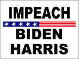 3 Pack Eco Impeach Biden Harris White Background Bumper Magnet 4 in x 3 in