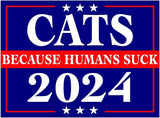 3 Pack Eco Cats Because People Suck 2024 Bumper Magnet 4 in x 3 in