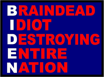3 Pack Eco Biden White Brain Idiot Bumper Magnet 4 in x 3 in